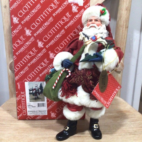 Possible Dreams Clothtique Rocking Horse Wishes Santa Christmas Figurine Decor - Picture 1 of 12